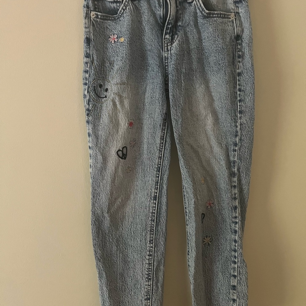 Cat & Jack Embroidered Blue Jeans